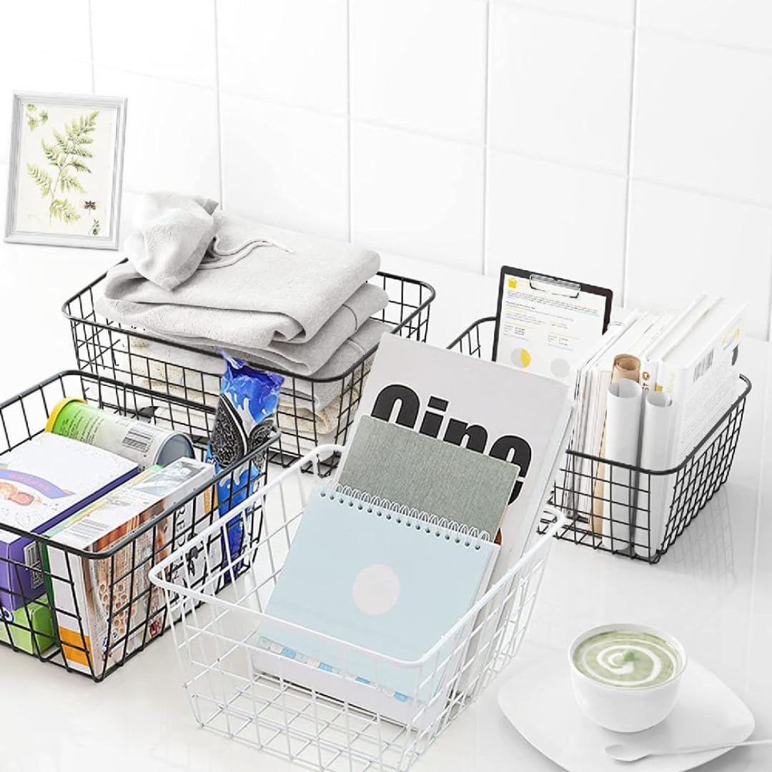 PARENCE Cestino portaoggetti metallo Organizer rettangolare 28x22x12,5 cm Contenitore multiuso finitura opaca