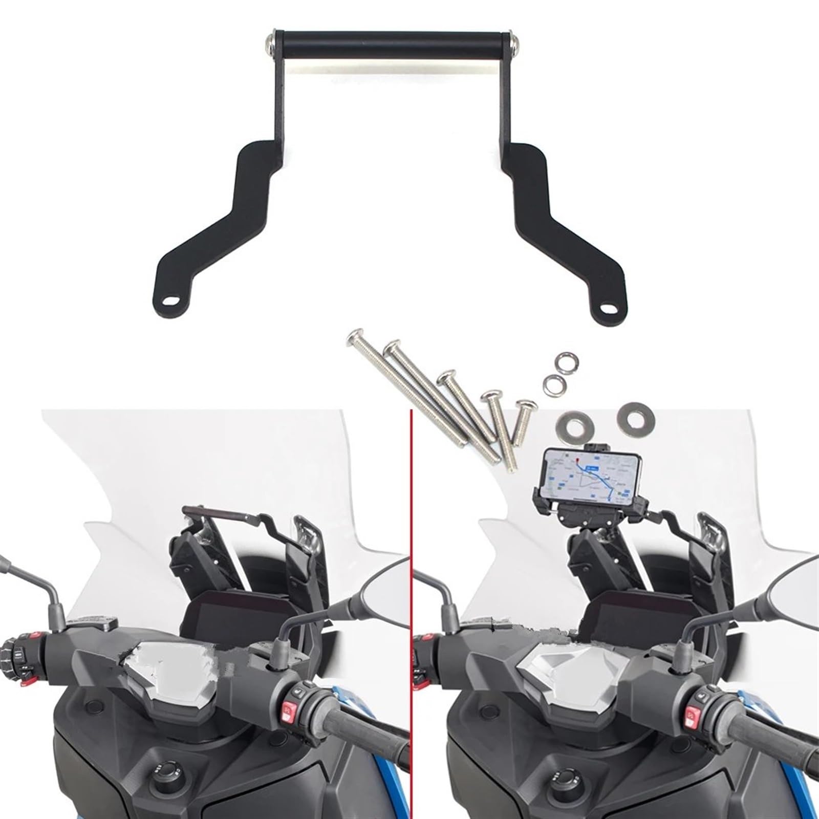 Soporte Placa Navegación GPS Barra Soporte Soporte Adaptador De Montaje para Navegación GPS De Motocicleta para Teléfono Inteligente, Soporte De Montaje para C400X C 400 X 400X C400 2019