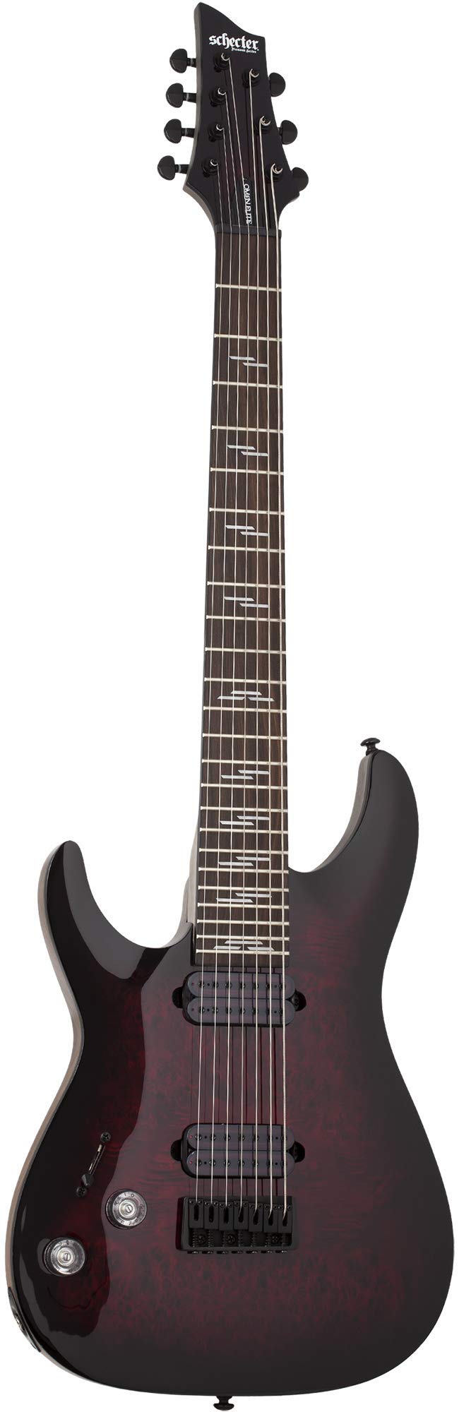 Buy Schecter 2461 Omen Elite 7 Left Handed Guitar, Rosewood Fretboard, Black Cherry Burst Online