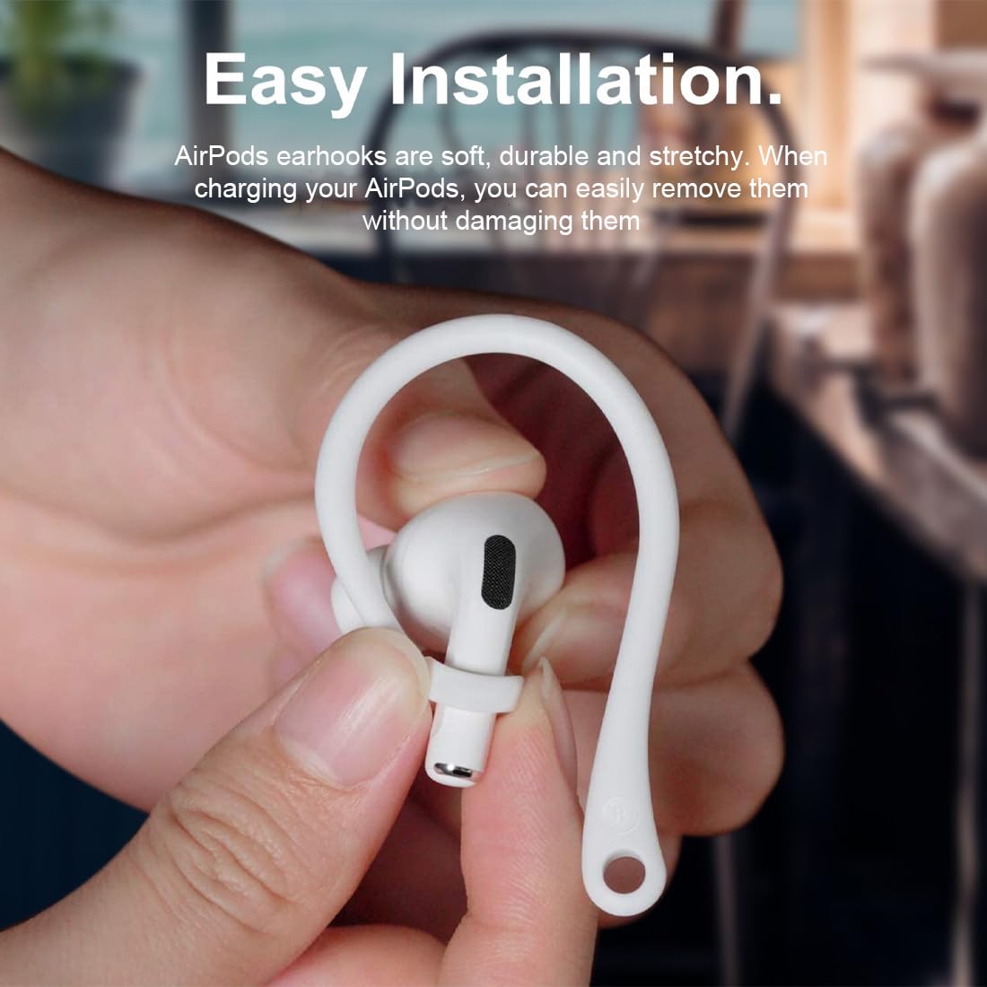 Ganci auricolari sportivi bianchi per cuffie Bluetooth, accessori per corsa e sport