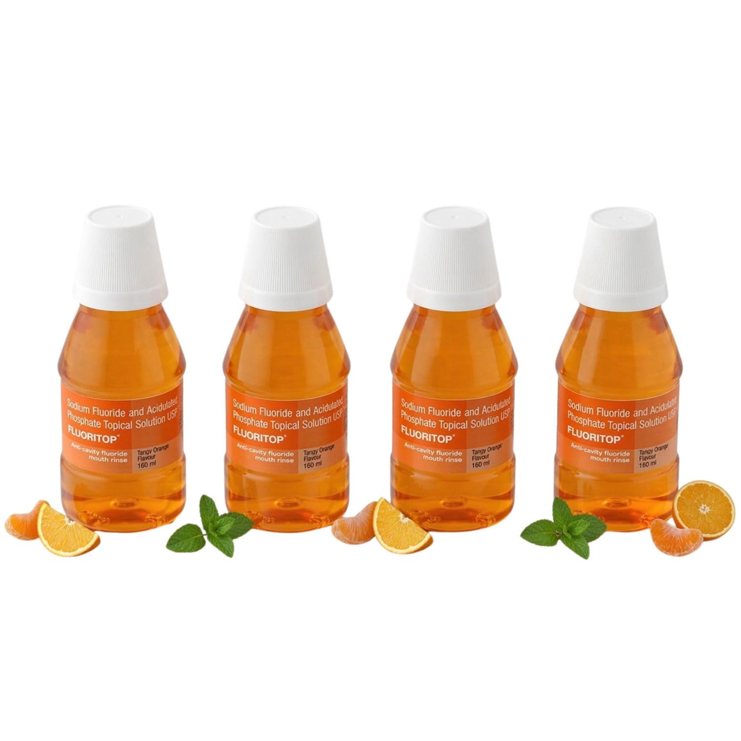 ICPA Fluoritop Anticavity Fluoride Mouthrinse (Pack of 4) | Mouthwash | 160ml Each - Tangy Orange Flavor Oral Rinse for Cavity Prevention & Fresh Breath - Safe for Adults & Children 6+-image-17