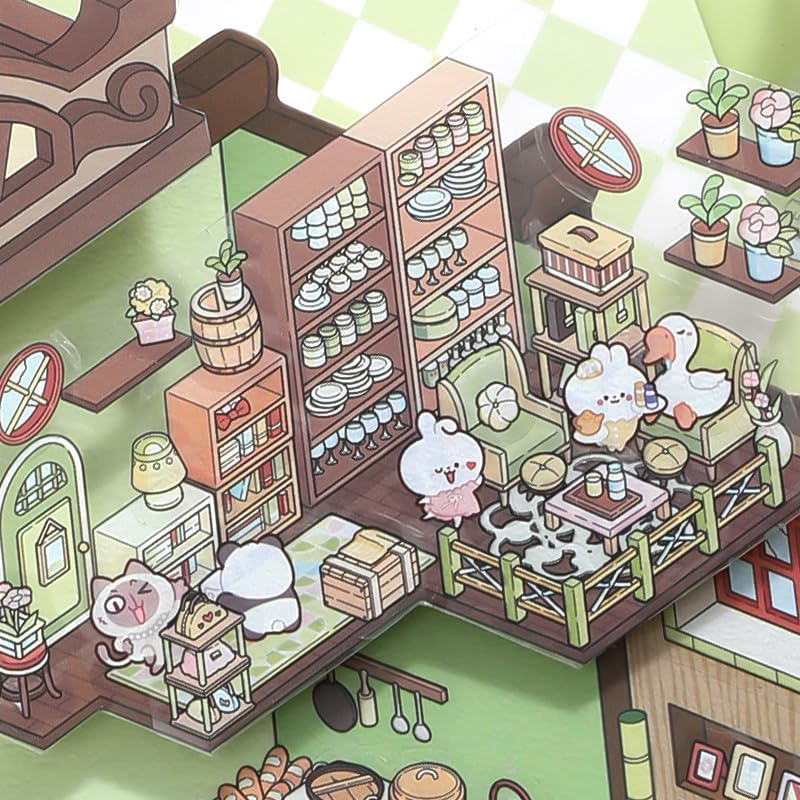 DIY 3D House Sticker 3D シーン ステッカー アイソメトリック ルーム ステッカー Book Your Own