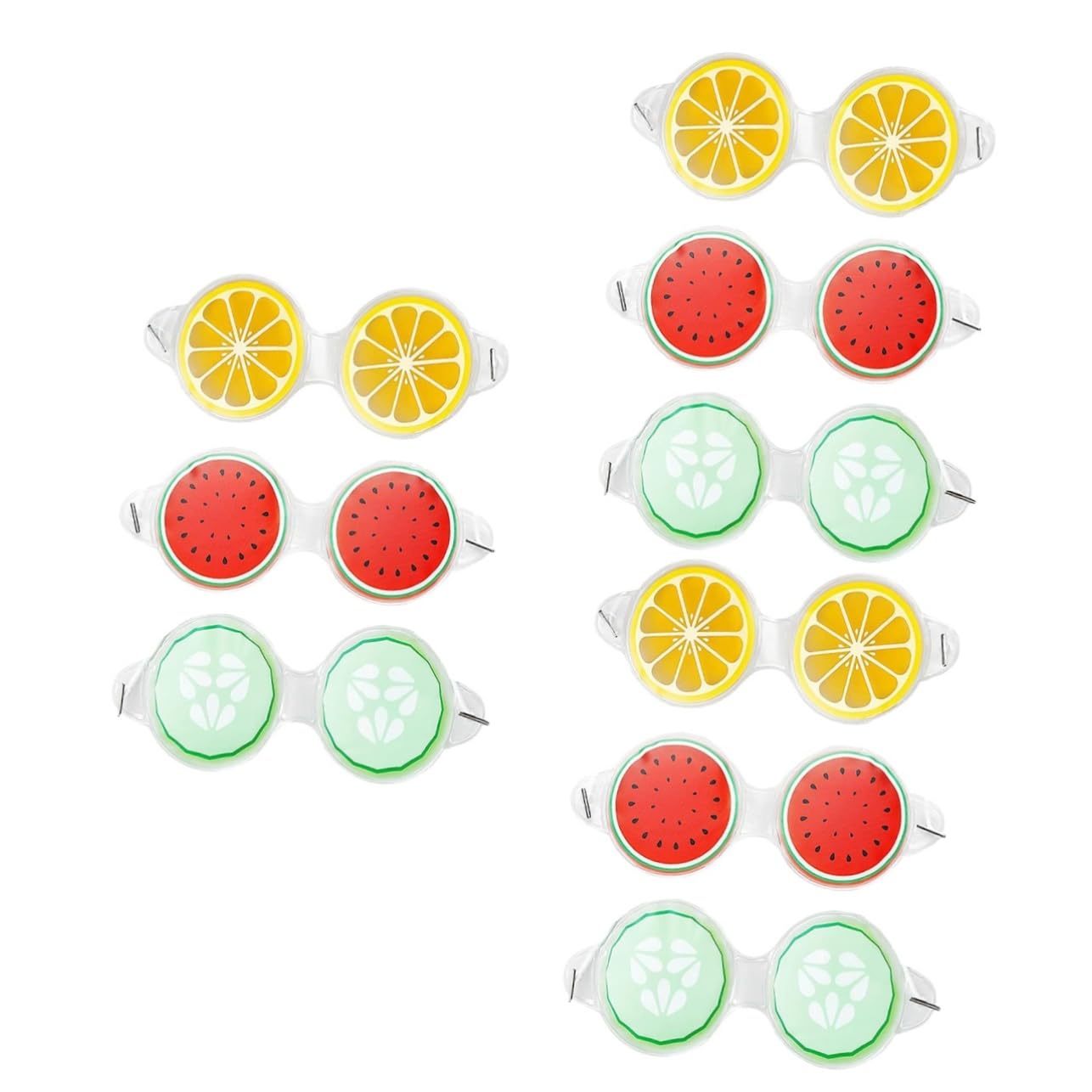9 Pièces Masque pour les yeux glacé aux fruits nuances de beauté lunettes de soleil pour dormir patch yeux reutilisable sleep mask le fard à paupières ombres à paupières cool l'été