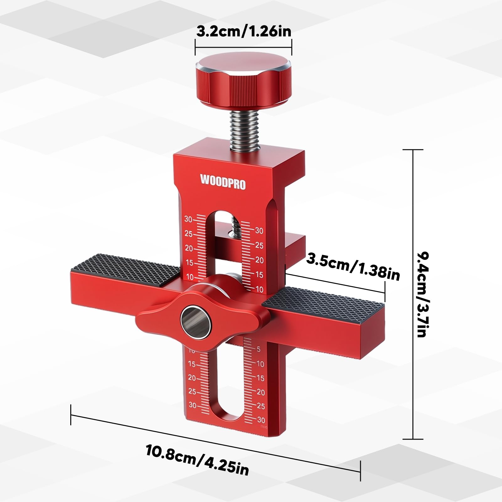 F Fityle Gabarit de Montage pour Portes de Meuble en Alliage d'Aluminium, Outil de Gabarit avec Bras de Support et Serrage, Jig de Fixation Universel pour Charnières Cachées, Armoire, avec 1 Perceuse