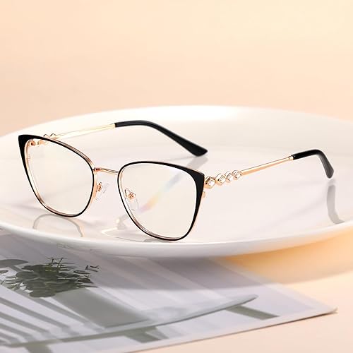 Miniatura 10 de Lentes de bloqueo de luz azul de ojo de gato para mujer, anteojos para lecturacomputadoraTVteléfonos, fatiga ocular