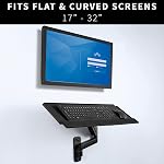 VIVO Sit-Stand 17 to 32 inch Single Monitor Wall Mount with Pneumatic Arm Keyboard Tray Combo, Height Adjustable, Max VESA 100x100mm, Black, Mount-VWKB1