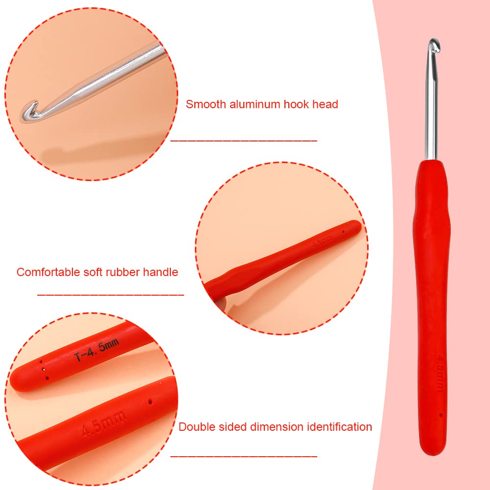 Ergonomic Crochet Hooks - 4.5mm Set -3