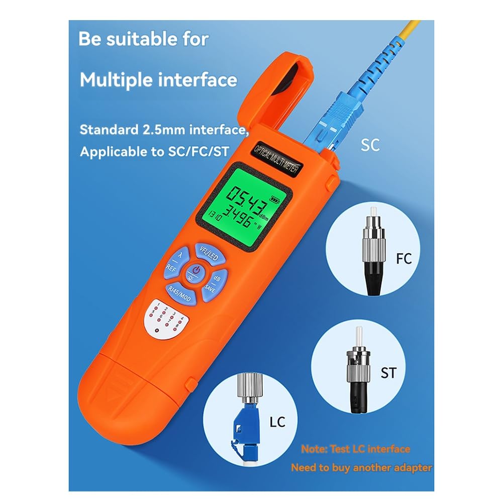 Mini Compteur de Puissance Optique Rechargeable en un Localisateur Visuel de Défauts Test de Câble Réseau Testeur de Fibre Optique VFL 50 MW