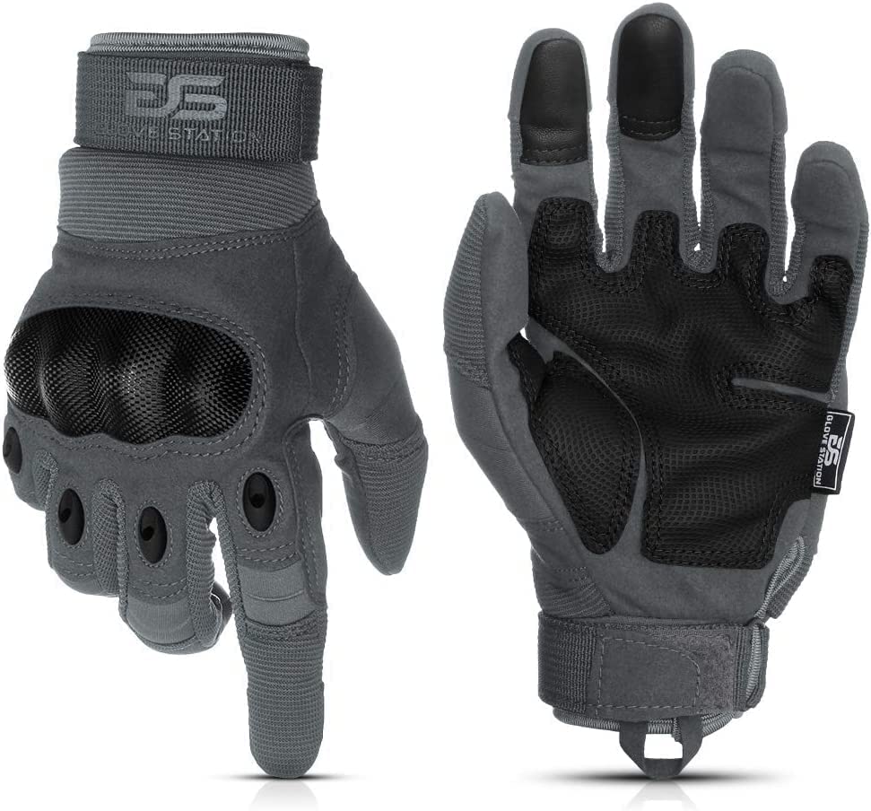 Glove Station Tactical Gloves for Men – Touchscreen Utility Gear with Hard Knuckle Protection