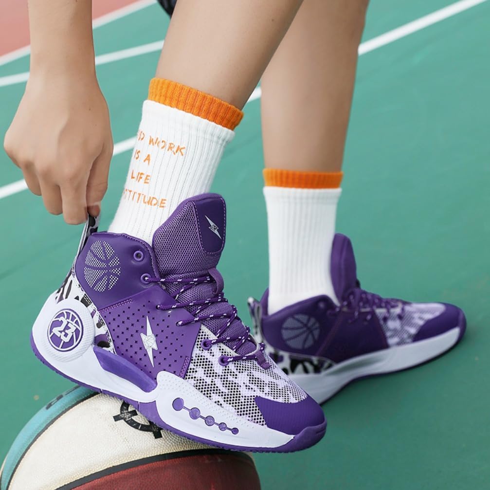 Womens Basketball Shoes Men's high top Trainer air Cushion Sports Trainer Breathable Lightweight Boys & Girls Walking Shoes Students Sport Size 3.5-10.5K 8 612Vz28XUoL. AC SL1007