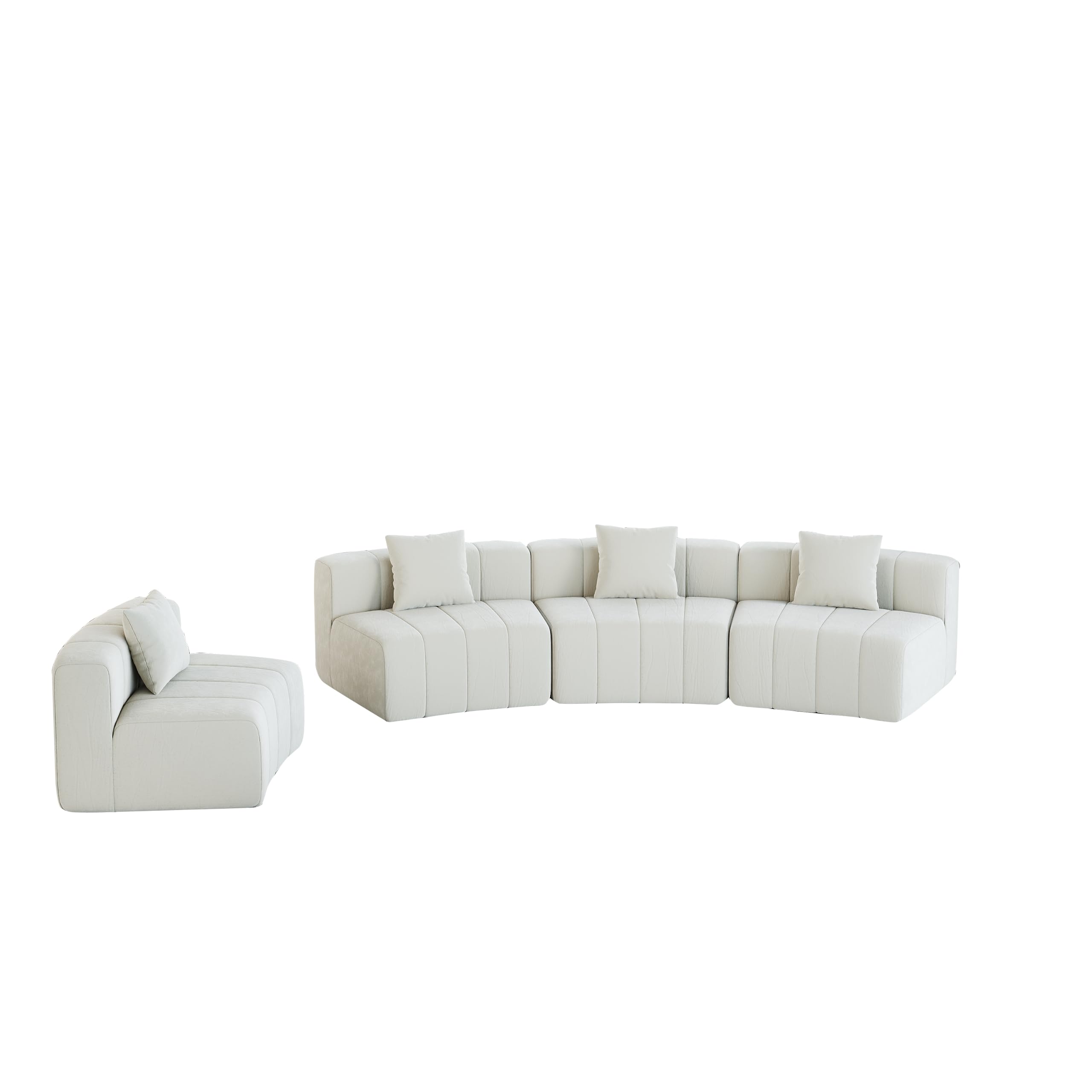 Generisch Zakrzywiona szenilowa sofa czteroosobowa z 2 poduszkami