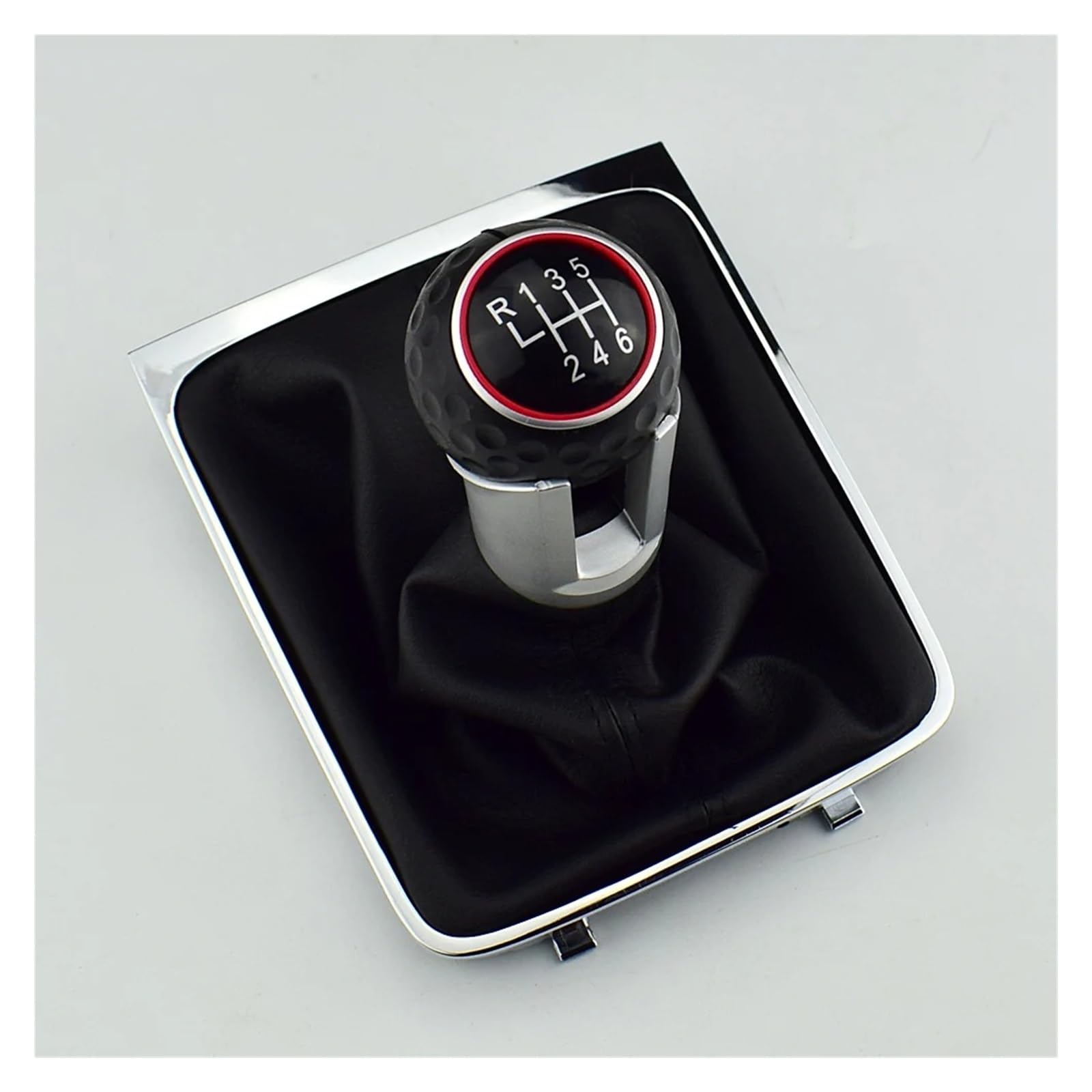 SAUANMNKTP Gearshift Knob for VW for Passat B6 5 6 Speed Gear Head Black Shift Knob Boot Gaiter(GTI 6 Speed)