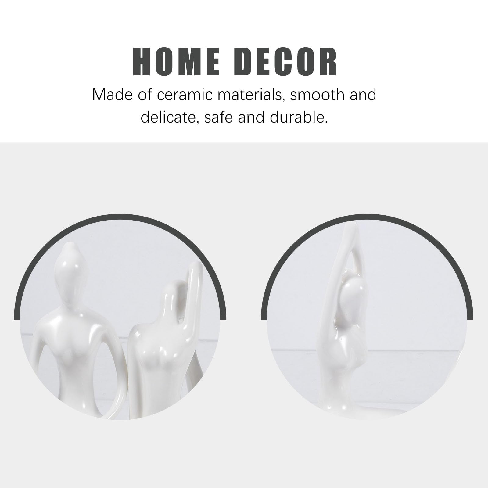 Set 4 Pezzi Statua Yoga Femminile in Ceramica Bianca, Decorazione Artistica Chic per Casa, Ornamento da Tavolo Delicato come e Accessorio Yoga Donna Stile Stili multipli
