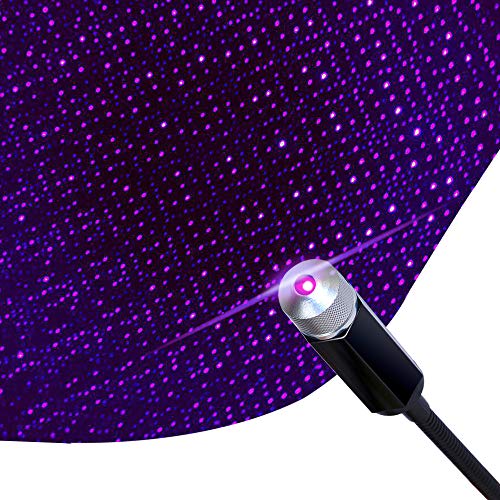 USB Night Light,Adjustable Multiple Modes Lighting Style with USB Port,Portable Atmosphere Decorations Star Light for Car Interior,Ceiling, Bedroom, Party and More (Blue)