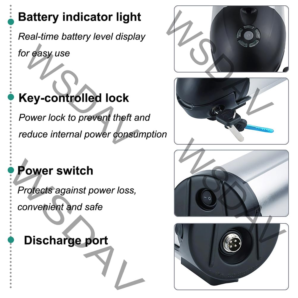Lithium-Ionen-Akku in Kesselform, 36 V, 8,8 Ah, 10,4 Ah, 11,6 Ah, E-Bike-Akkupack mit Ladegerät für 50-400-W-Mountainbike-Motoren,36v 11.6ah