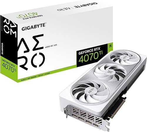 Gigabyte GeForce RTX 4070 Ti AERO OC 12G, 3 ventiladores WINDFORCE, 12 GB 192 bits GDDR6X, GV-N407TAERO OC-12GD tarjeta de video