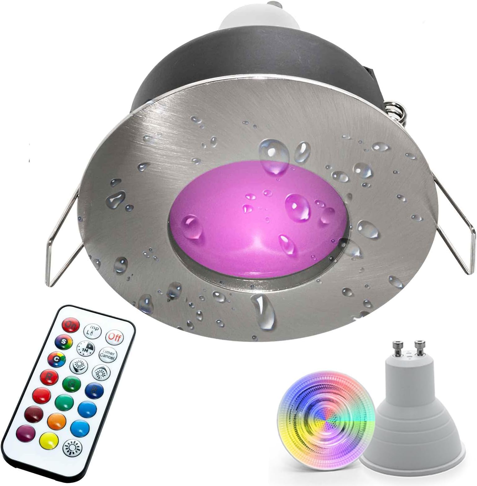 Faretto lampadina LED 6W dimmerabile RGB 6000K attacco GU10 230V LED RGBW telecomando IR cromoterapia | Leroy Merlin