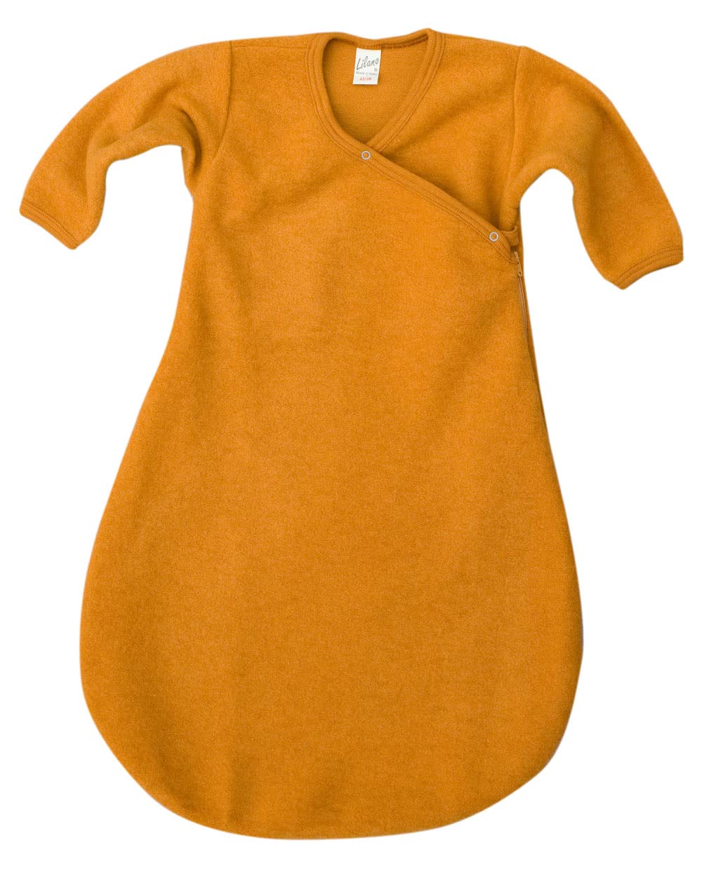 Lilano, Merino changing compartment with 2-way zip, plain, 100% wool (kbT), curry, 62/68 cm
