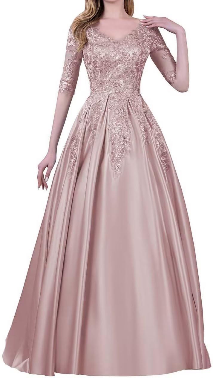 V Neck Mother of Bride Dresses Long Satin Formal Bangladesh Ubuy