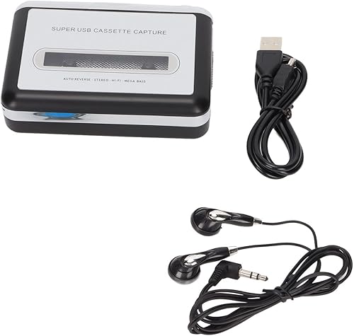 Miniatura 3 de Convertidor de cinta USB a MP3, reproductor de cassette portátil, ligero, estándar, rápido, estéreo para quemadores de CD para PC y portátil