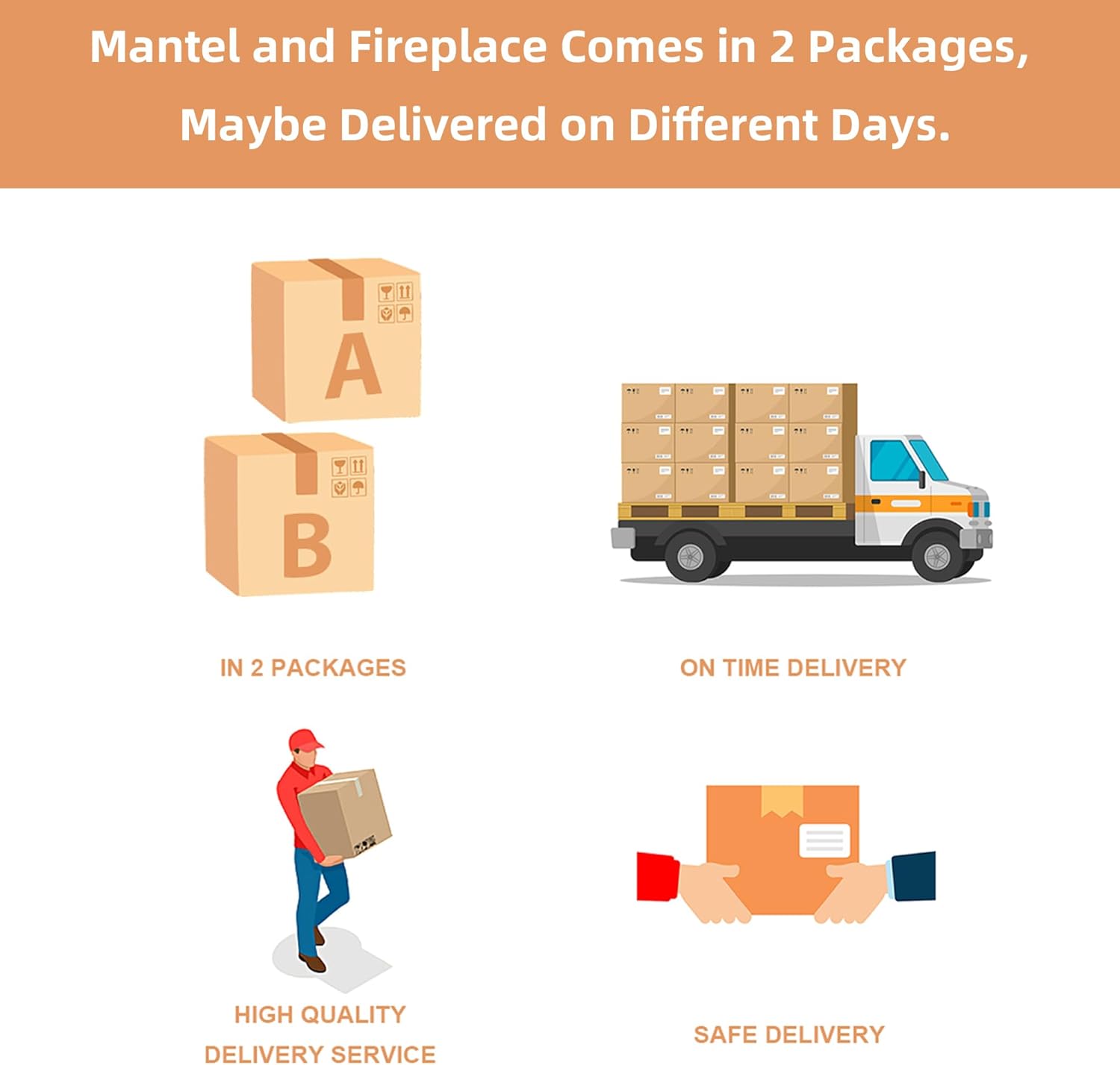 29.6" Back Width Electric Fireplace Inserts with Trim Kit, Fireplace Heater with 3 Flames, Timer, 750/1500W, Set of 2