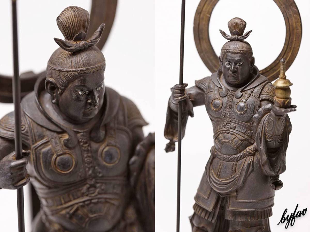 勝利を導く健やかなる武神】 毘沙門天 仏像 台座セット 工芸品 風水