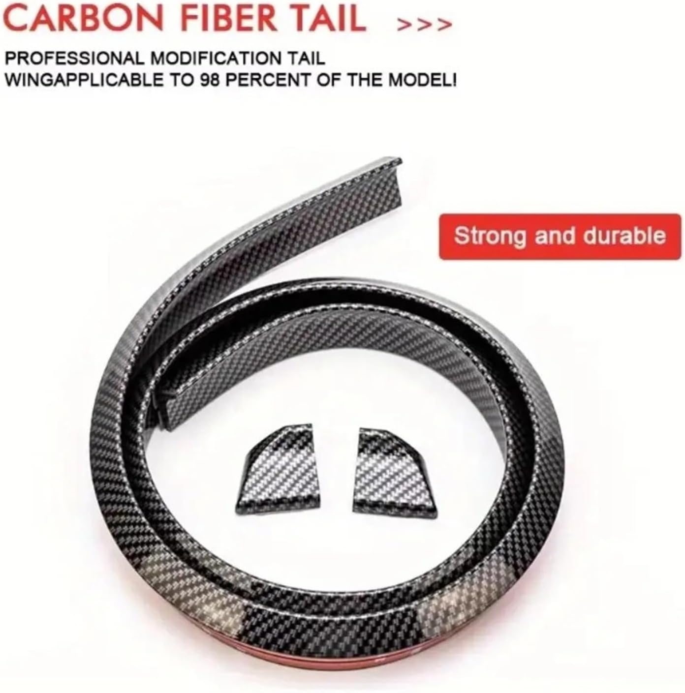Universal 1.5M Car-Styling Car Trunk Spoiler Roof Lip Kit DIY Refit Spoiler Car Accessories DIY Rear Wing Carbon Fiber(Bright Black)