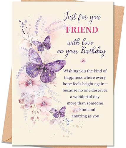 Friend Birthday Card, Sentimental Birthday Gift for Women