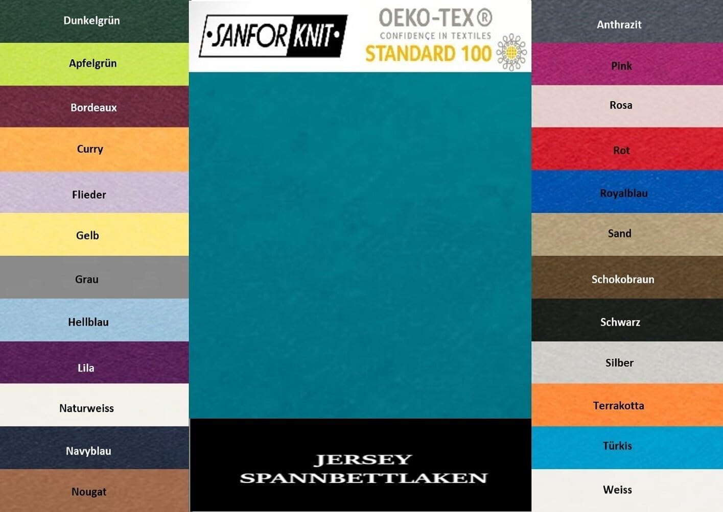 EXKLUSIV HEIMTEXTIL Jersey Spannbettlaken 90-100 x 200 cm Petrol