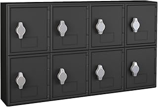 United Visual Products, Inc. UVQ1049 Black ABS Plastic Frame 8 Door Cell Phone Locker, 13.5