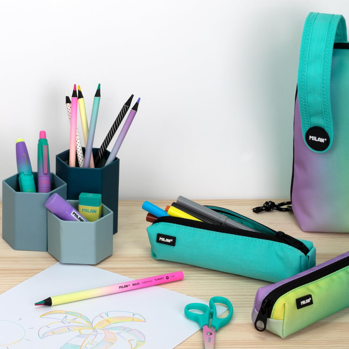 MILAN - Kit 4 Estuches con Contenido Sunset, Verde