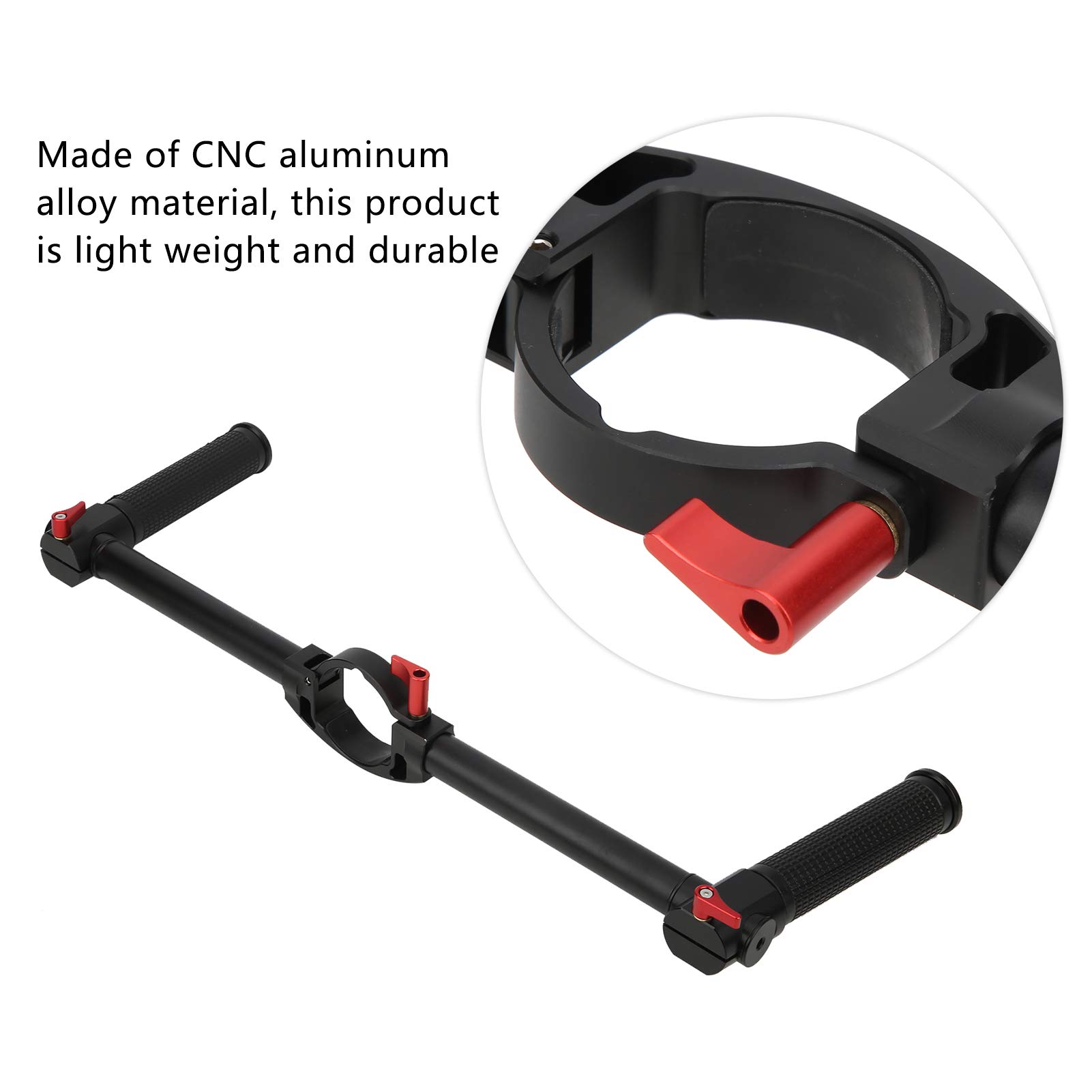 T opiky Stabilizator podwójny uchwyt, stabilizator z podwójnym uchwytem dwuręczny ręczny stabilizator kamery światło / monitor / mikrofon przedłużacz stojak uchwyt