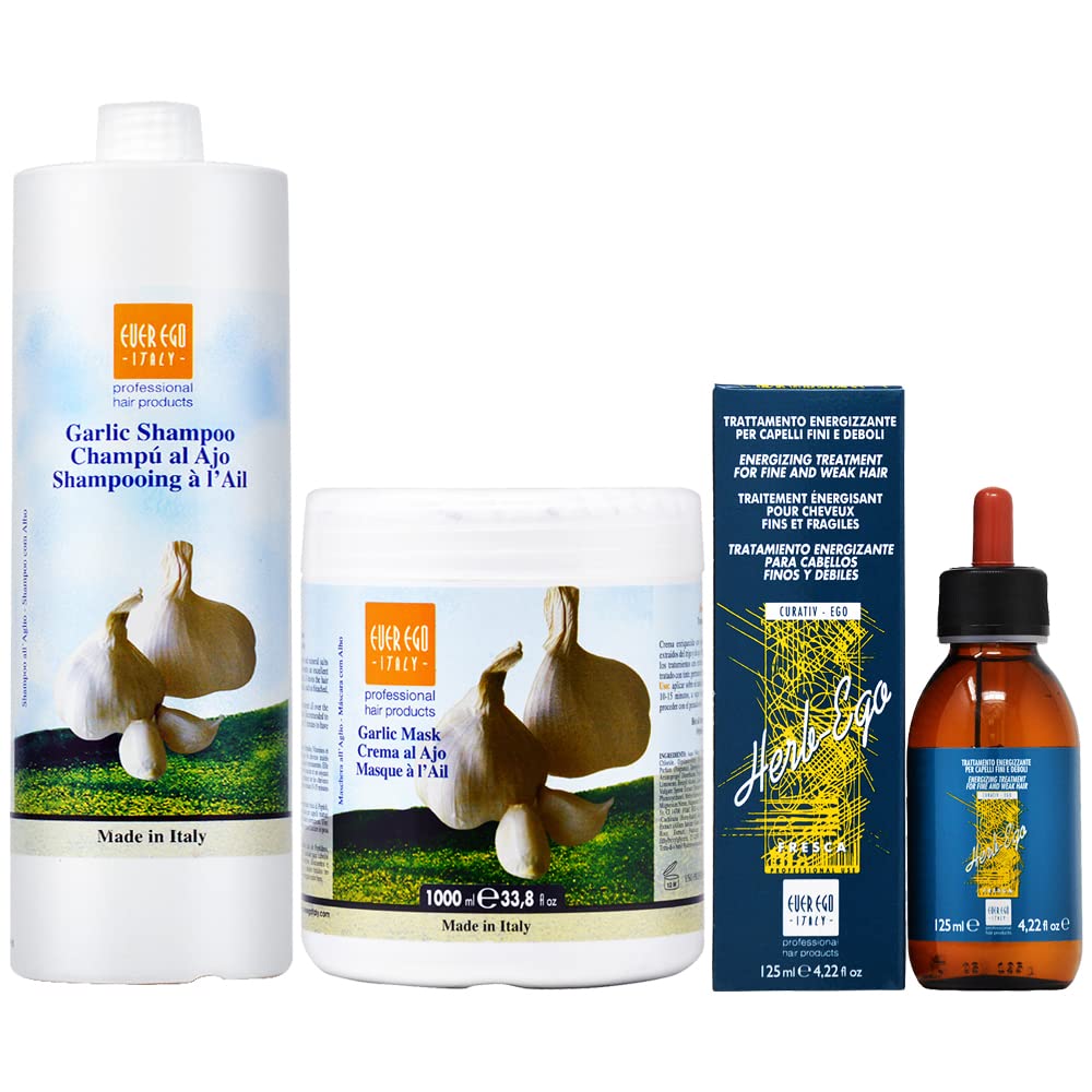 Ever Ego Garlic Shampoo33.8 + Garlic Mask 33.8oz + Herb Ego 4.22oz
