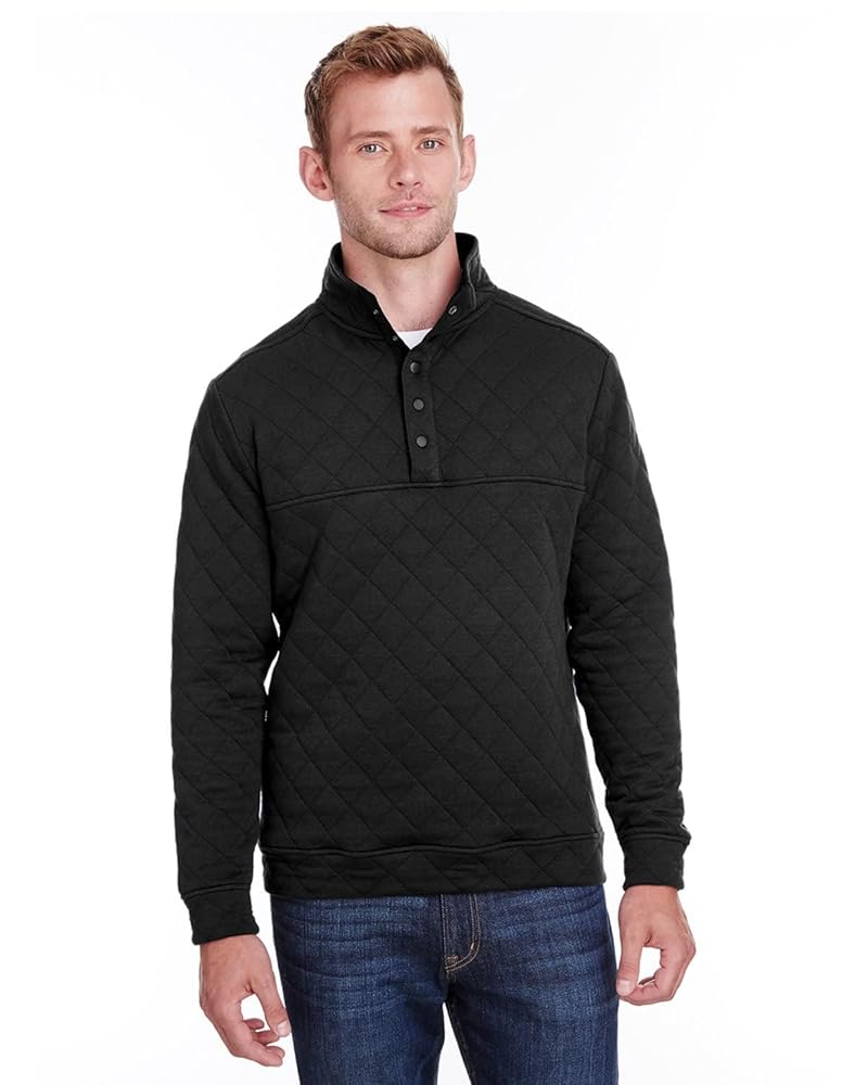 J America Adult Quilted Snap Pullover S BLACK at Amazon