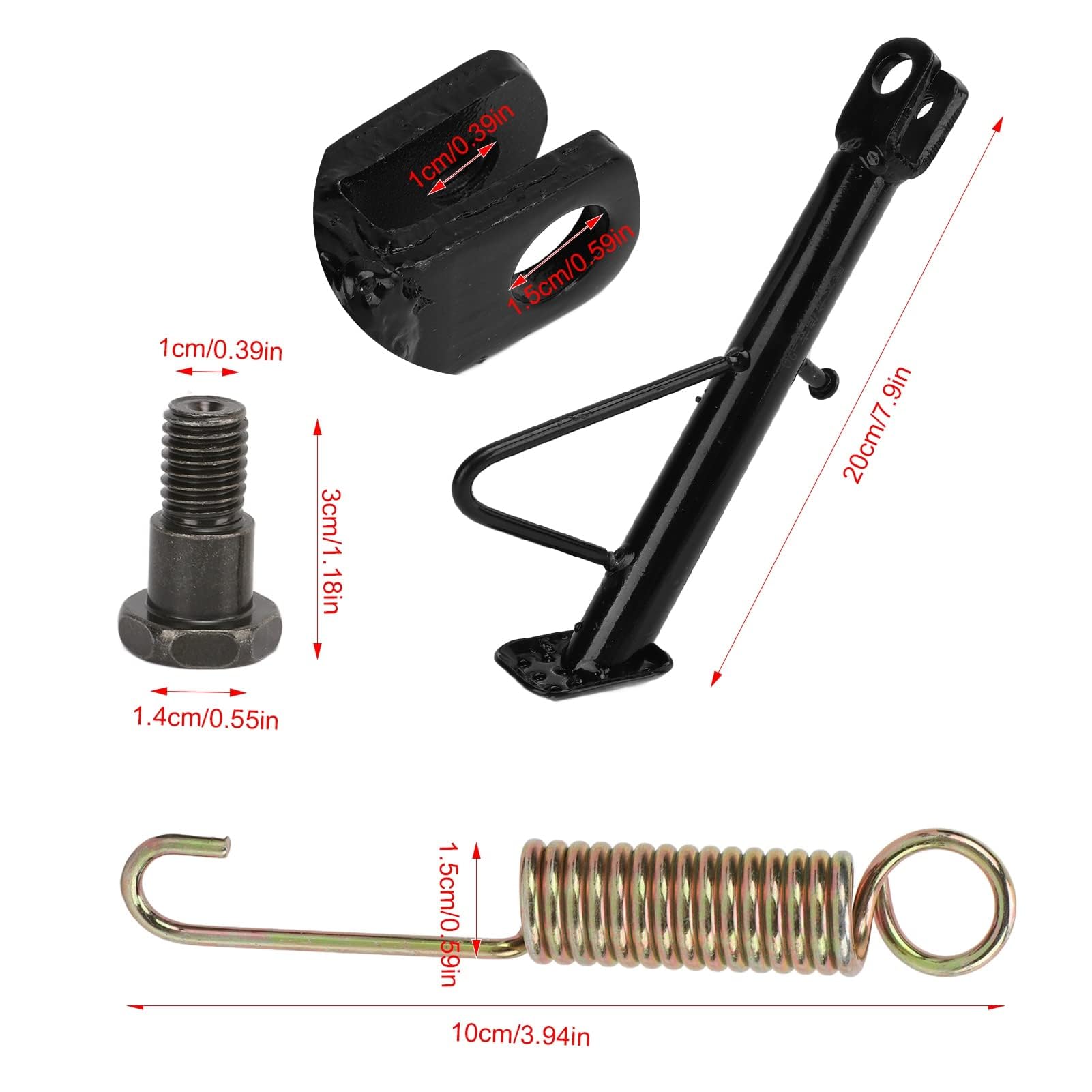 Alomejor Pata de Cabra para Motocicleta Soporte para Pie de Estacionamiento Soporte Lateral para Patinete Soporte Lateral Trasero para Scooter