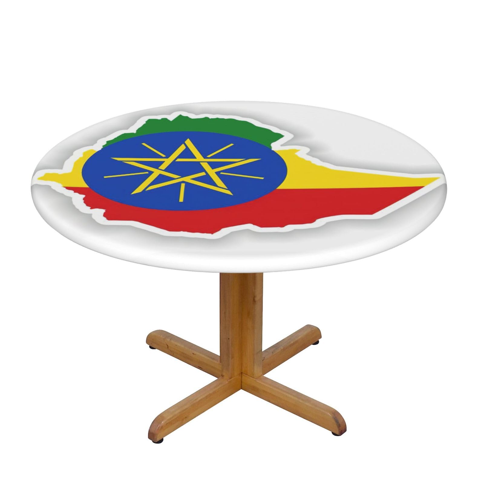 Ethiopia Flag Map Print Oxford Wipeable Tablecloth Oil-Resistant Outdoor Table Cover Reusable Birthday Table Protector