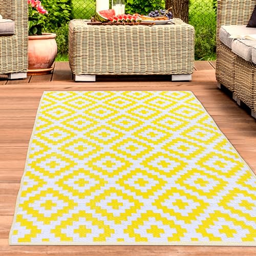 CARPETIA Teppich Outdoor Außenteppich wetterfest wasserfest Balkon Garten Terrasse Camping Picknick...