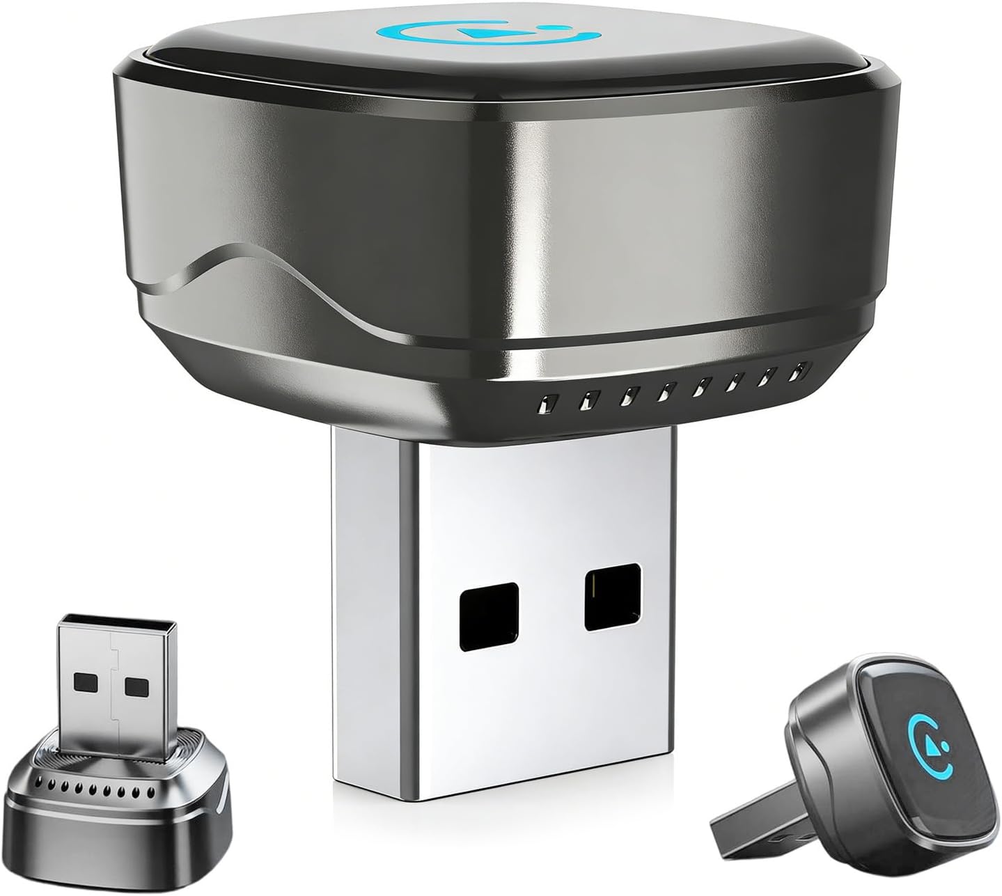 Bezprzewodowy adapter 2 w 1, mini iOS i , przewodowy do bezprzewodowego urządzenia Plug and Play, technologia Automatic Connection, kompaktowa przenośna konstrukcja, USB, interfejs USB C