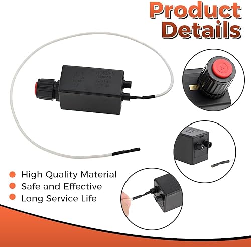 Miniatura 4 de Generador de chispas electrónico con botón de encendido con alambre de 20 pulgadas (19.685 in) de repuesto para calentadores de patio Uniflame,