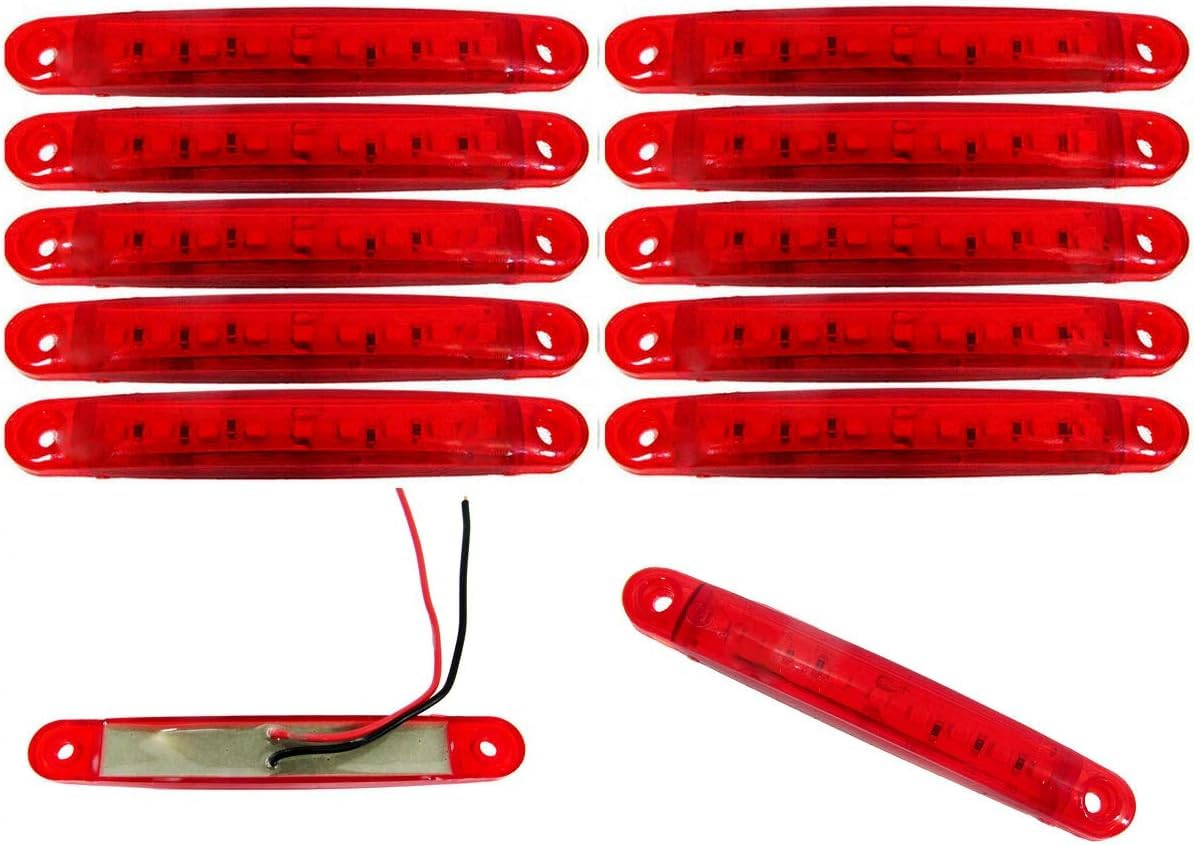 10x 9 LED Rot Begrenzungsleuchten Positionsleuchten 12V 24V LKW PKW