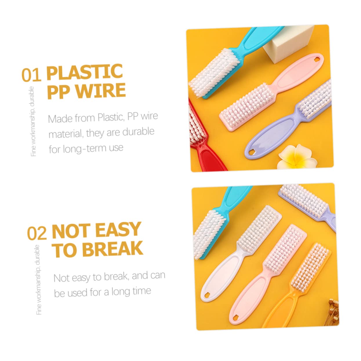 Healeved Spazzola la Pulizia Unghie 24 Pezzi in Plastica Pp, Facile da Trasportare e Delicata, per Manicure e Viaggi Colore Casuale