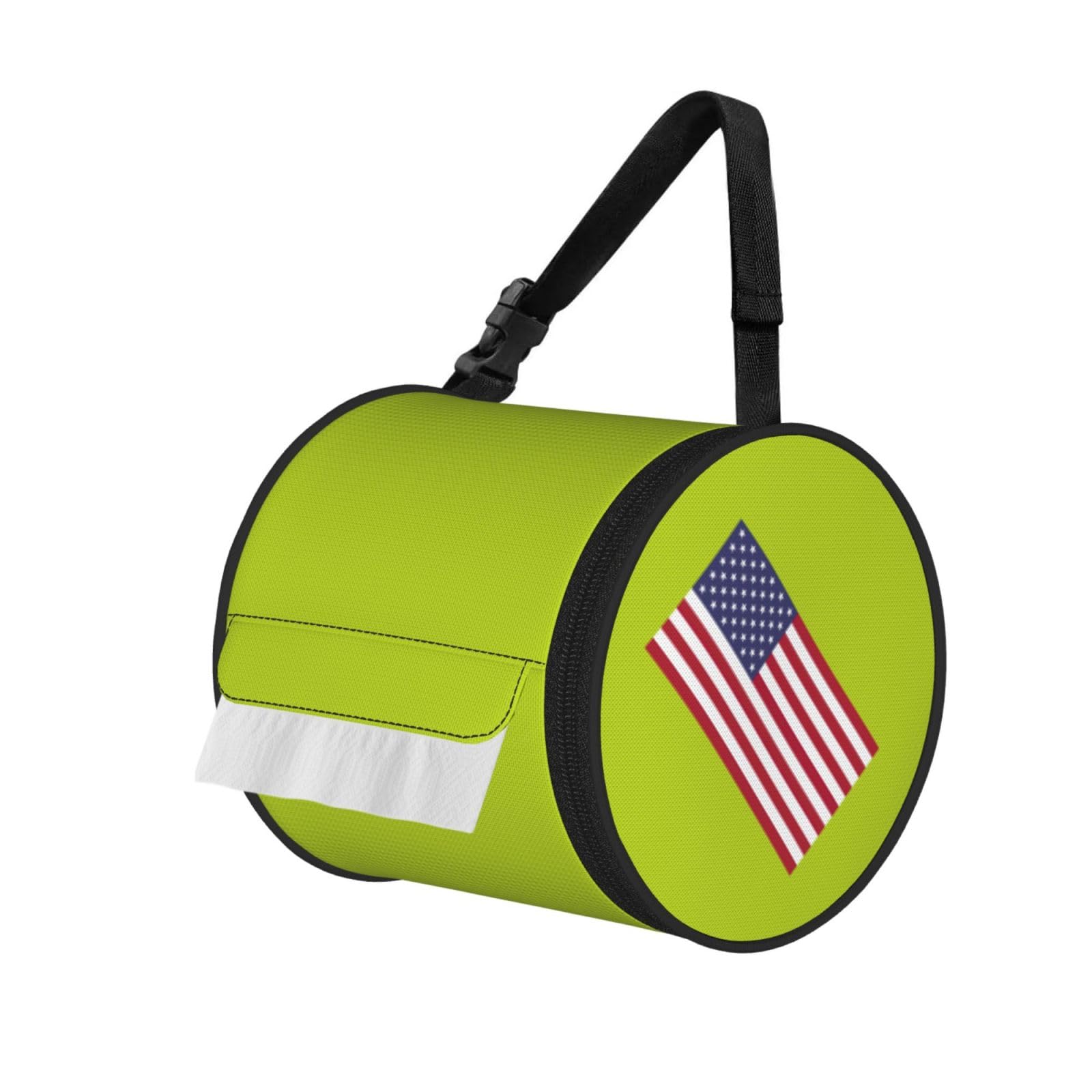 American flag Print Cylindrical Tissue Holder Bathroom Car Home Office Kitchen Decor Versatile
