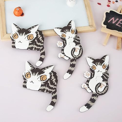 Miniatura 2 de Gancho de cola de gato, lindo soporte para llaves, ganchos de viscosidad, 2 ganchos divertidos para gatos, para colgar cosas, colgar en la pared,