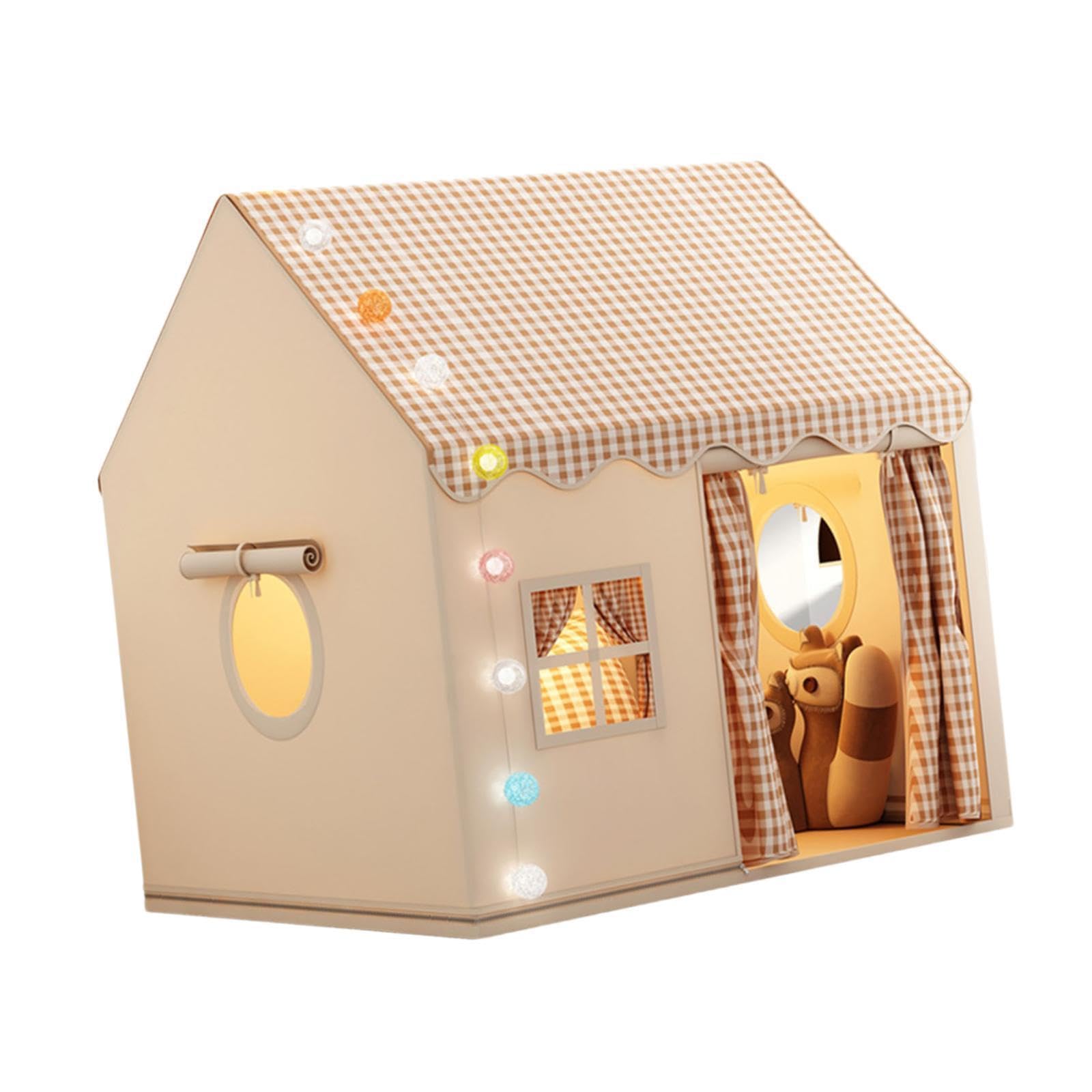 Fantasievolles Spielzelt für Kinder – drinnen und draußen, leicht und einfach aufzubauen, lustiges Schloss, Rollenspiel, Camping, tragbar, zum, Grau, 120x105x128cm