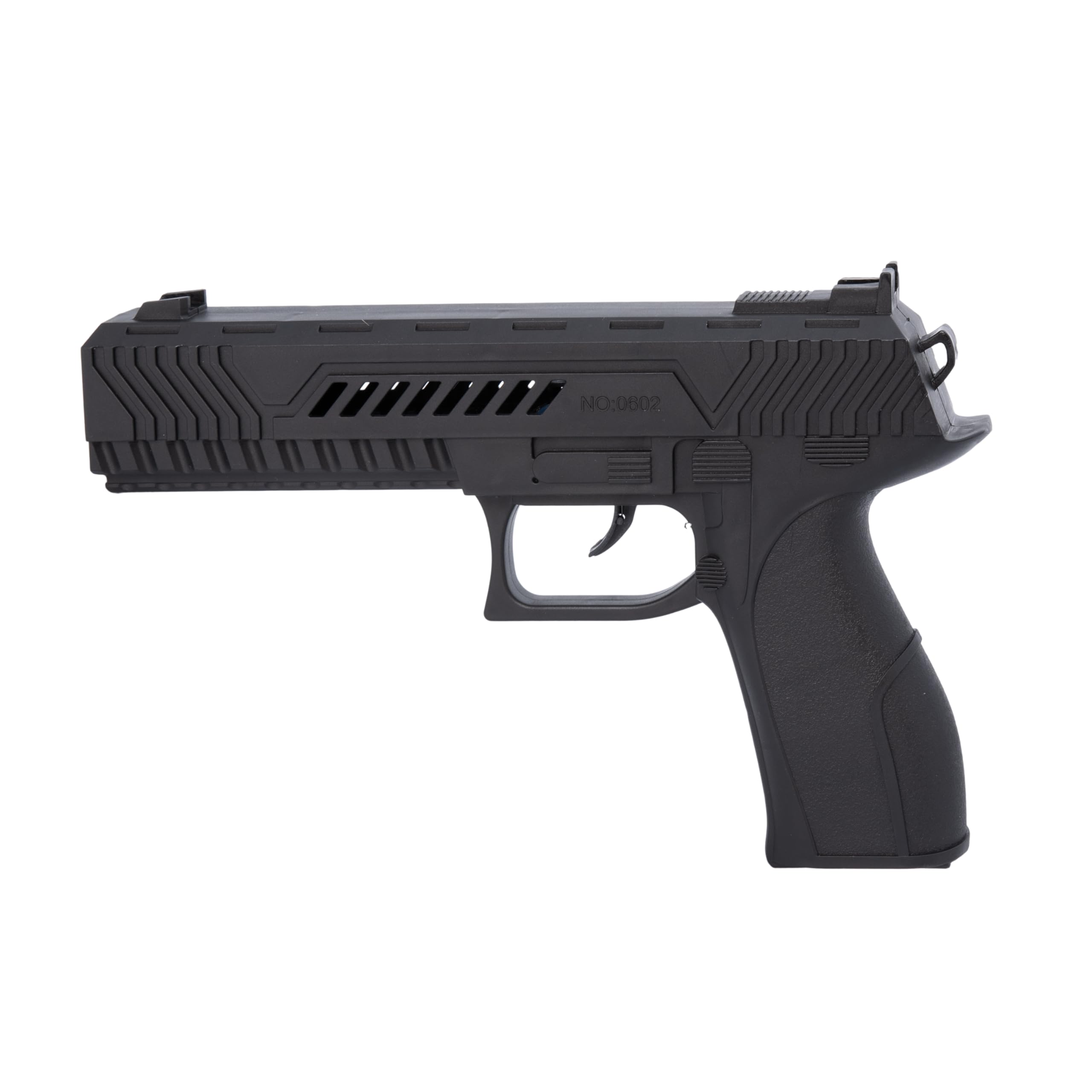 P'TIT Clown - 74560 - Faux Pistolet Automatique - Jouet - Accessoire de Déguisement Carnaval, Halloween, Cosplay, Film, Spectacle, Fêtes Costumées - Plastique - 21 cm - Noir
