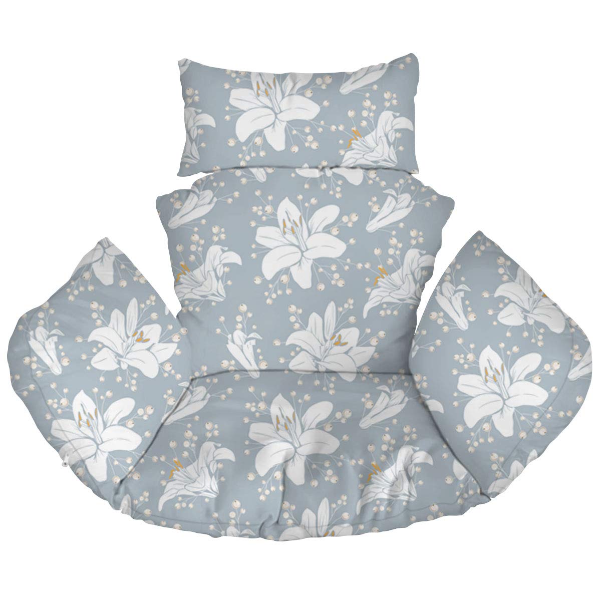 Ferocity Cuscino per Sedia Amaca, Sedia in Rattan Cuscino, Dondolo Sospesa, Cuscino per Sedia con Cuscino per la Testa di, Rivestimento Rimovibile, con Lacci attaccati, Palm Flowers [114