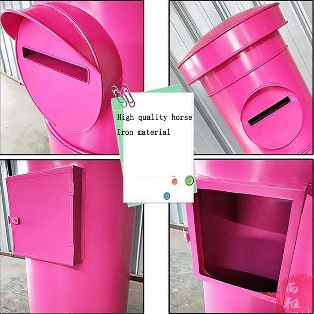 Large Mailbox Outdoor Wrought Iron Floor Letter Box Garden Courtyard Villa Lock Box - 120cm High (Color : A Size : 1.5 Meters)