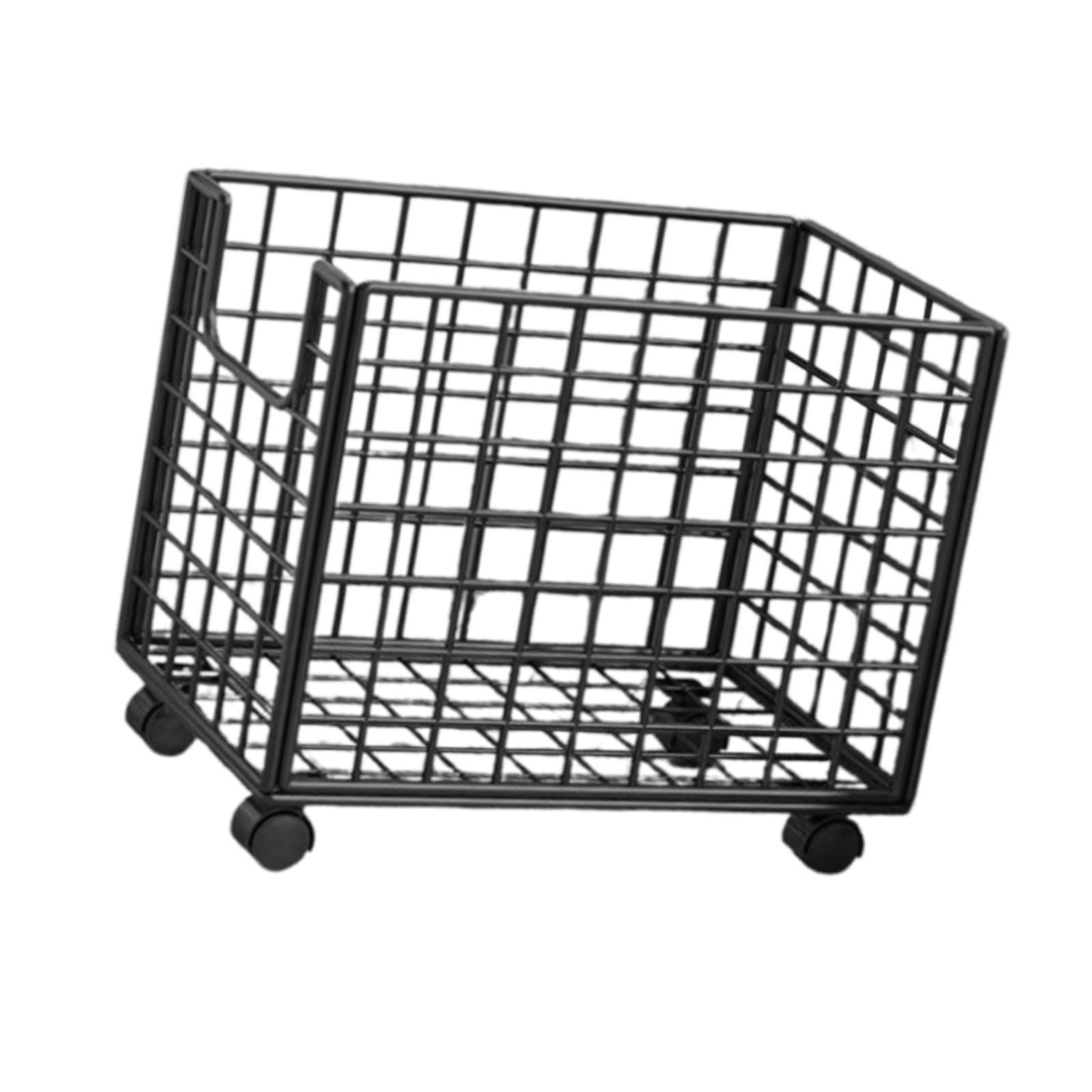 Baoblaze Cesta de Lavandería, Cesta de Lavandería con Ruedas, Organizador de Carro de Ropa Sucia de Moda de Alambre de Hierro para Hogar y Dormitorio de Entrada, Baño, Lavandería Familiar, Negro