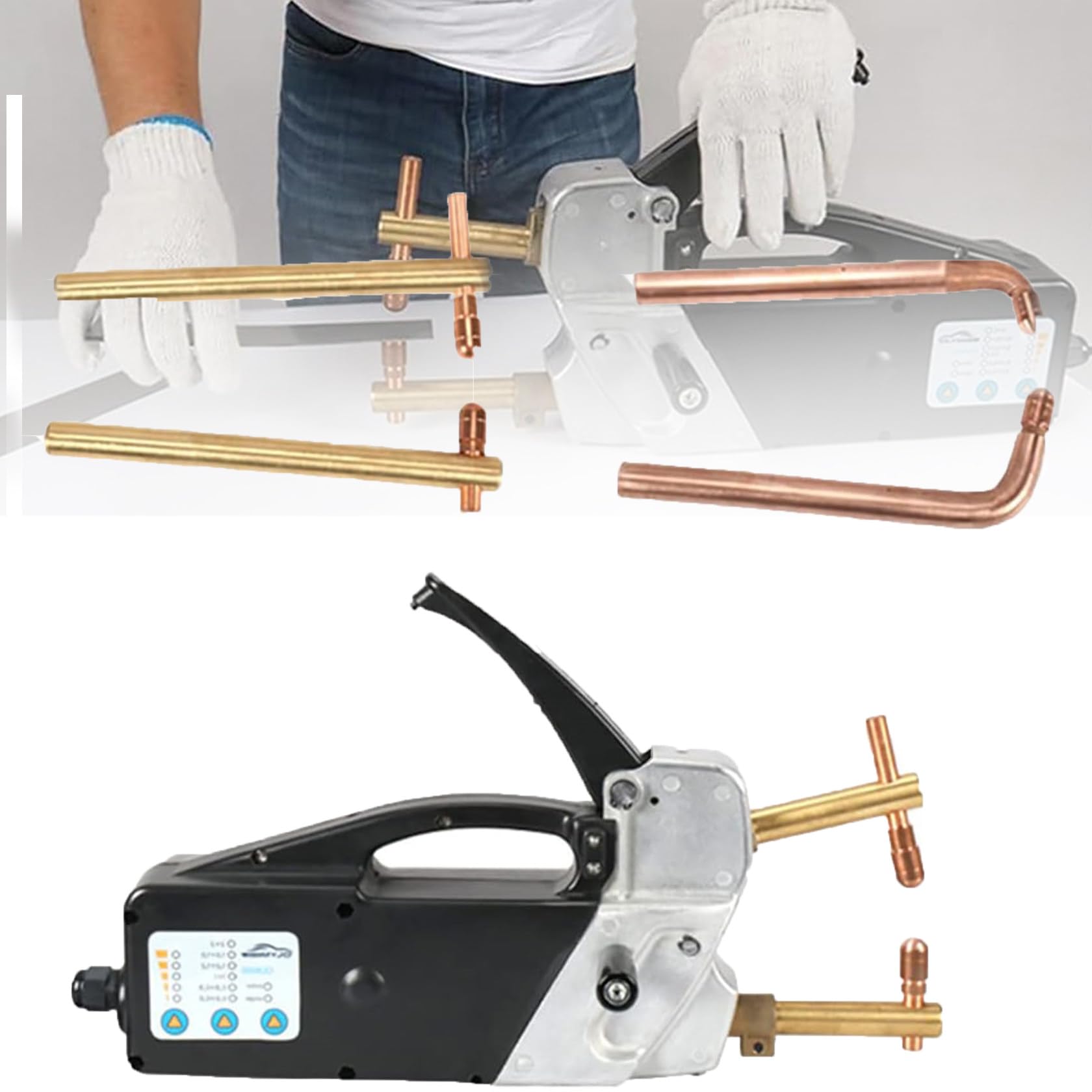 LYDZUSDP Handheld Welding Tip Gun,Professional Portable Electric 220V Spot Welder Machine with Replaceable Welding Electrode Arms