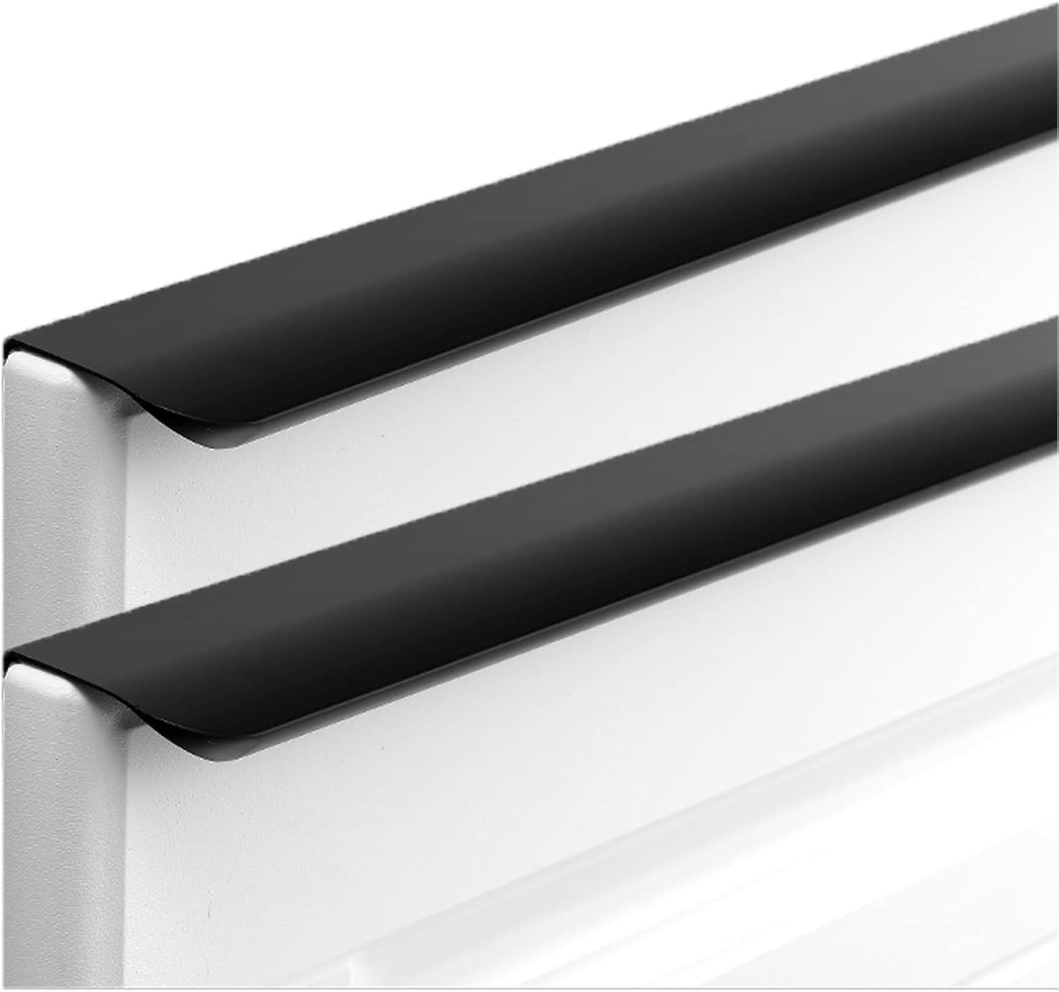 SBZIOJHDR Door Handle, Aluminum Alloy Furniture Handles Wardrobe Concealed DrawerHandles Black 2 Pieces(Hole Distance 64mm)